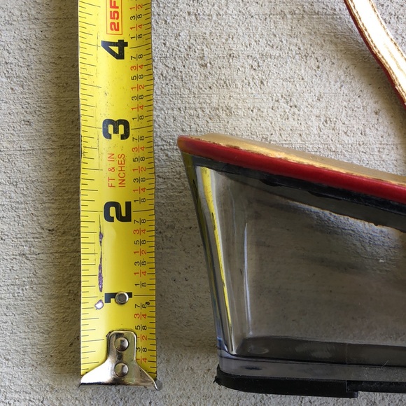 BOB BAKER Clear & Red Bow Front Peep Toe Sling Back Wedge Sandals - Picture 12 of 14